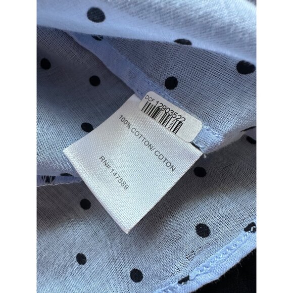 Robert Rodriguez Polka Dot Open Back Top Womens Size 6 Ruffle Cuff Feminine Blue - Picture 6 of 8